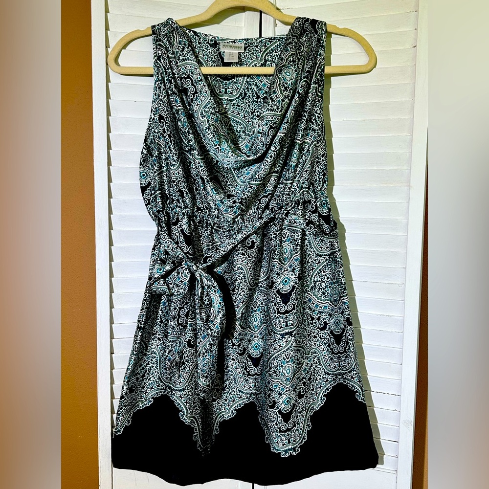Motherhood Maternity Size Small Sleeveless Cowl Neck Paisley Dress satin